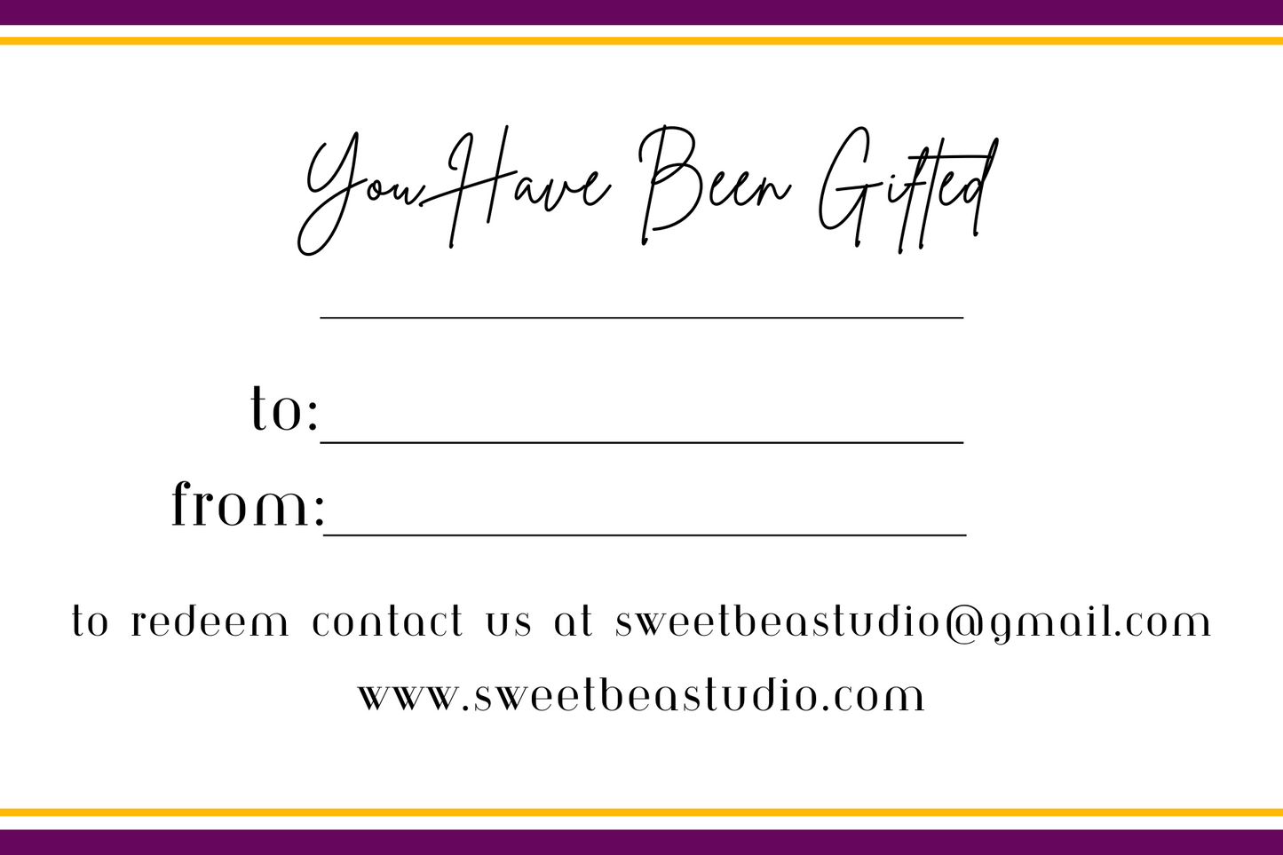 Sweet Bea Studio Gift Certificate